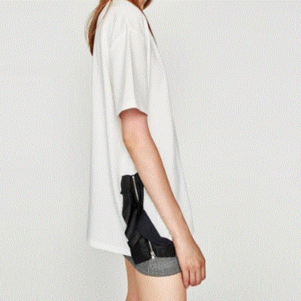 Zara Top with Leather Zips